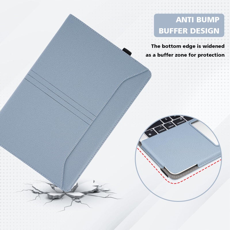 TT TYTX TYTX Compatible MacBook Pro Case 13 Inch, PU Leather Laptop Cover for 2016-2024 Model M2 A2338 M1 A2251 A2289 A2159 A1989 A1708 A1706, with Vents and Stand Function, GrayBlue - Image 4